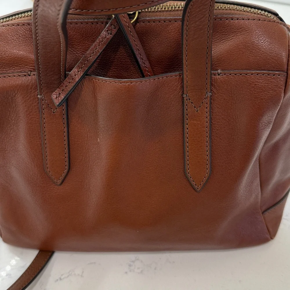 Fossil Chestnut Leather Satchel - Picture 5 of 8